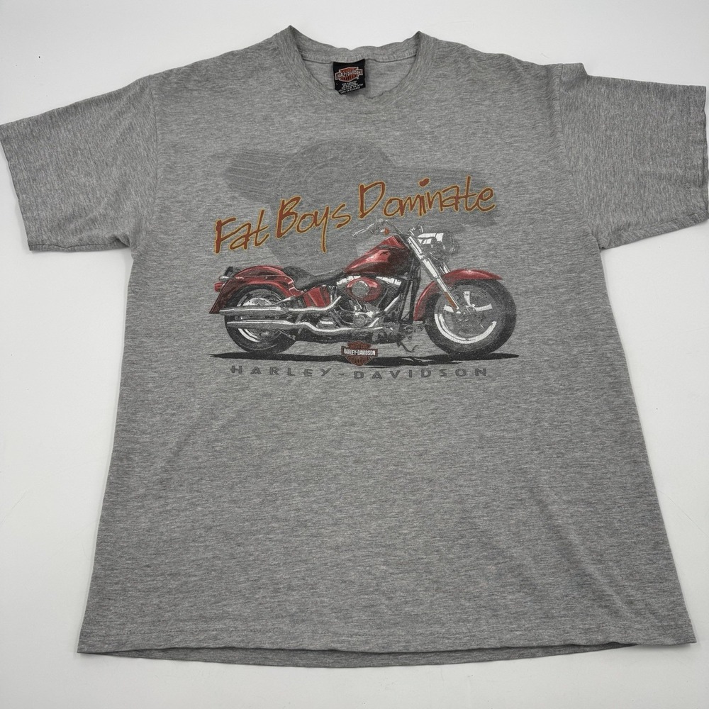 Harley Davidson Vintage Hanes Beef-Y T Large Downtown Seattle USA‎ Fat Boys